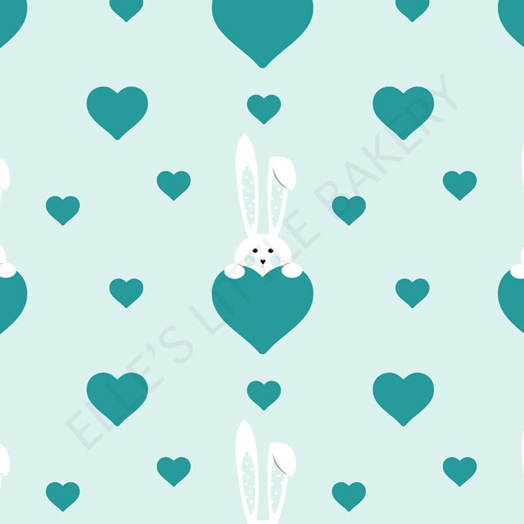 Bunny Hearts Green