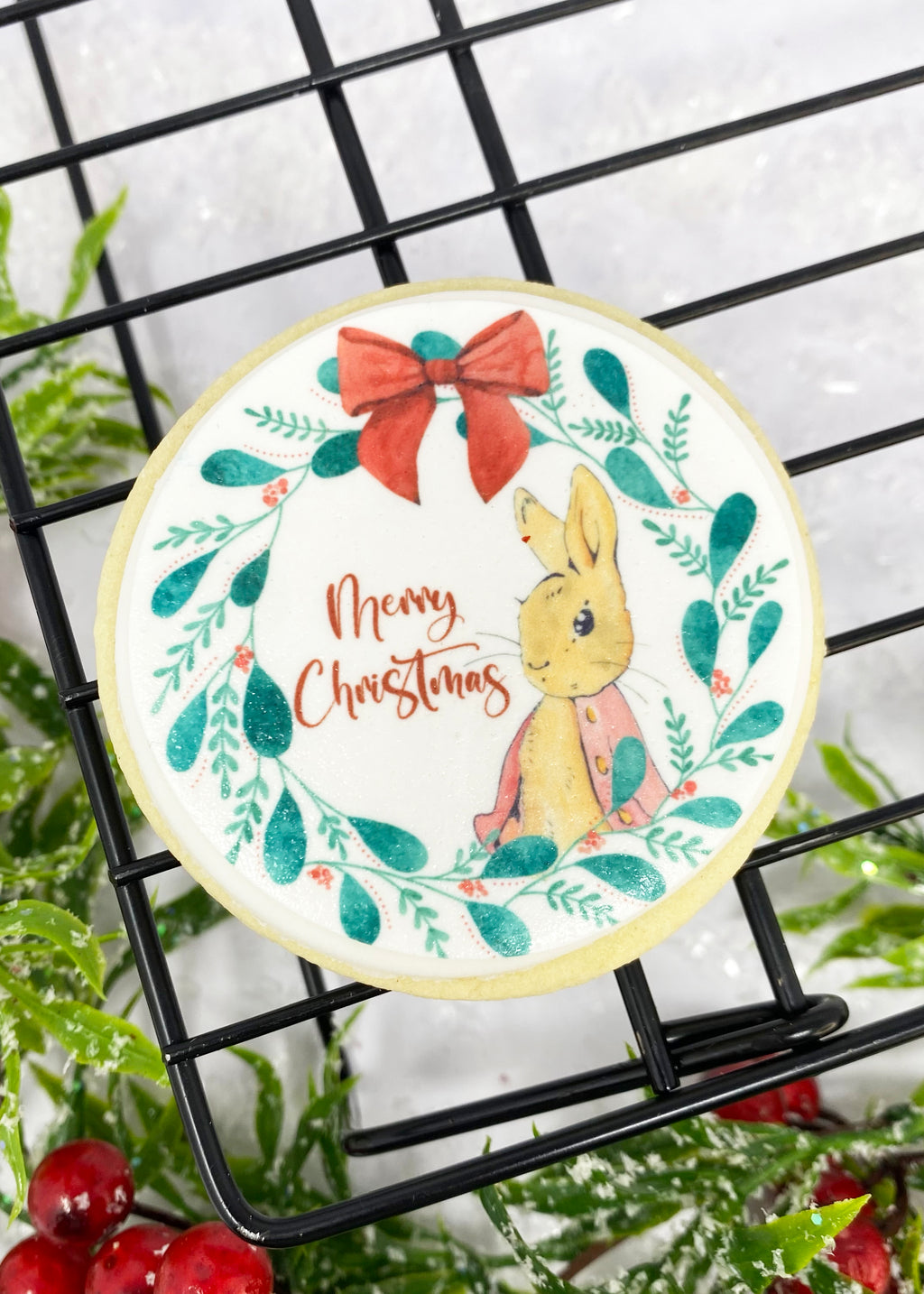 Rabbit Merry Christmas Pink