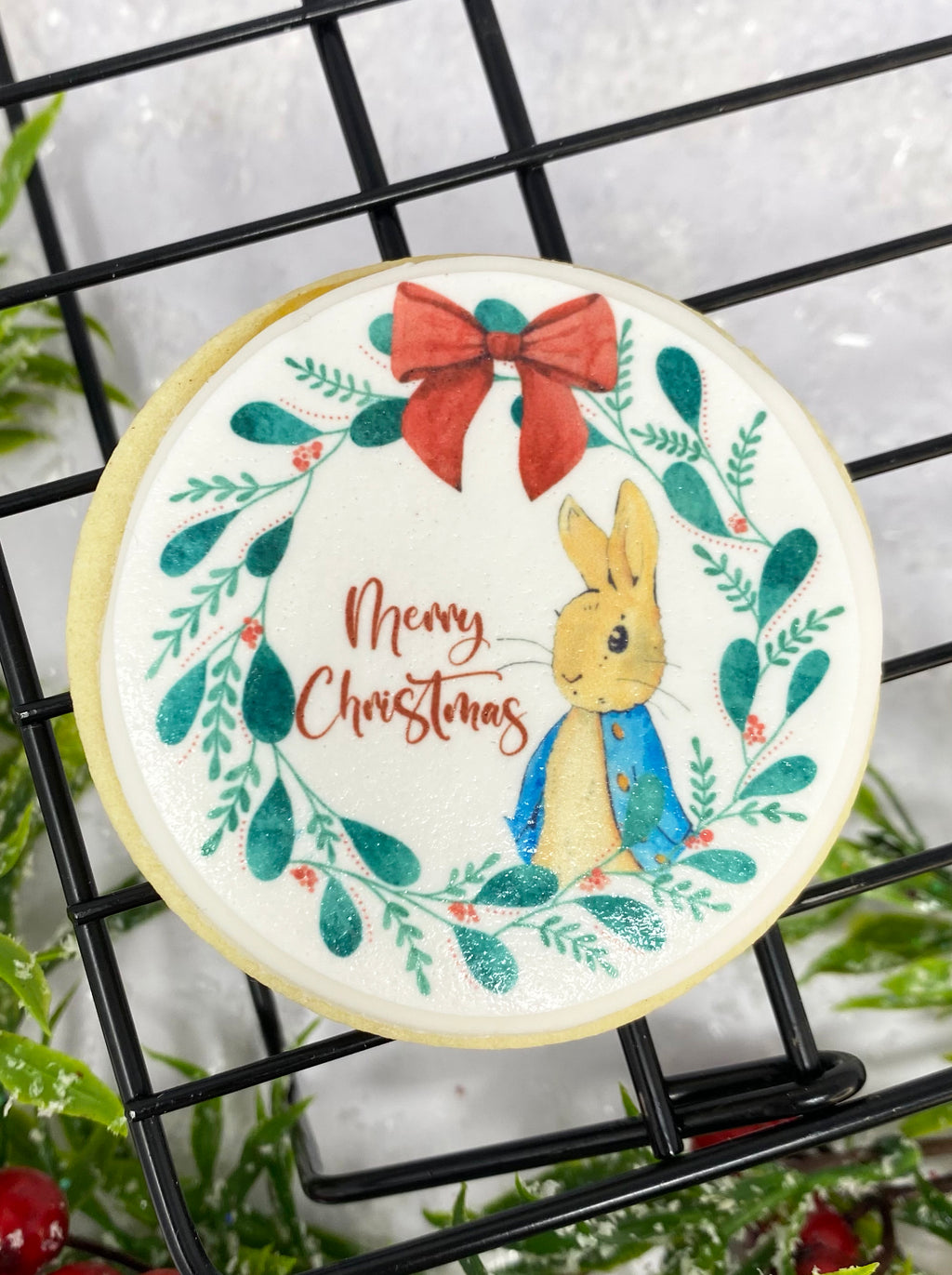 Rabbit Merry Christmas Blue